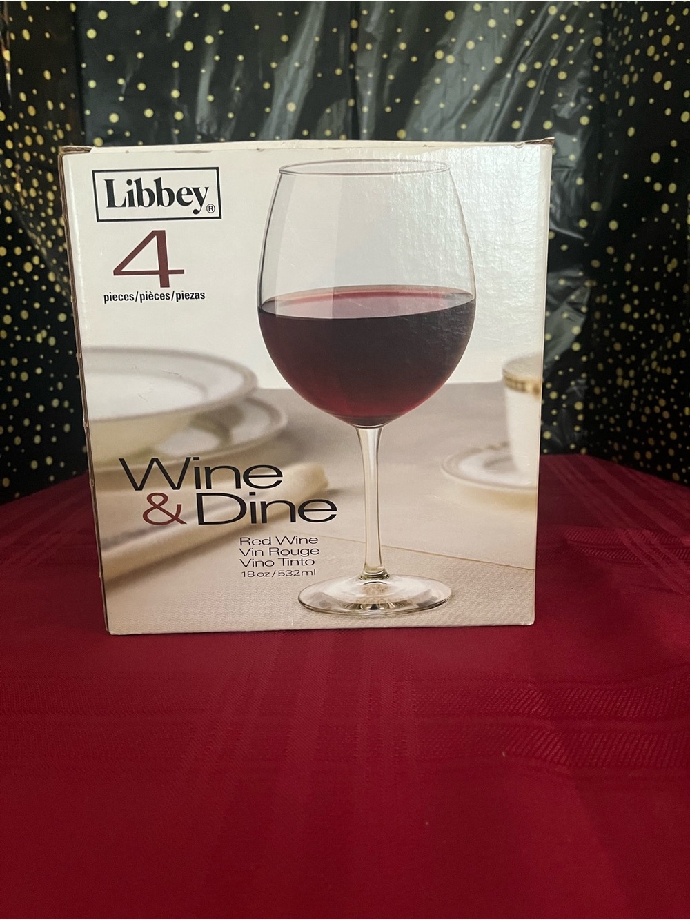 Libbey Clear Wine & Dine Glasses with Red Wine Accent